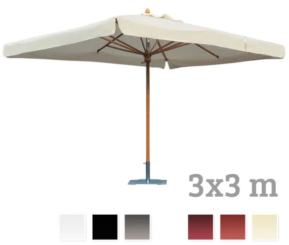 Sonnenschirm SCOLARO �Palladio Standard 3x3� Stockschirm, Holzschirm Parasol
